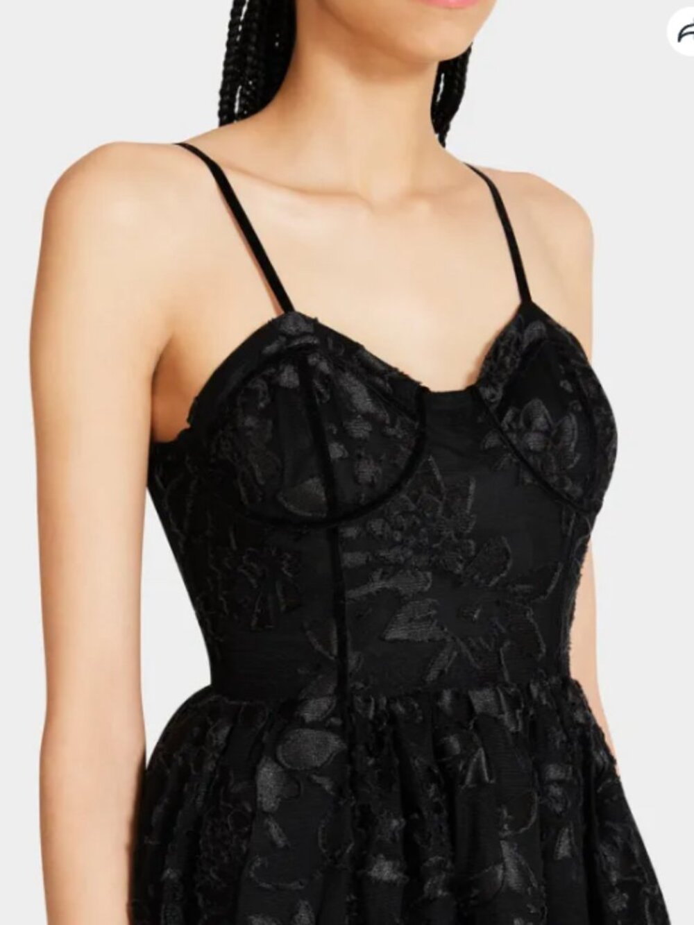 Betsey Johnson "Lucia" black lace floral mini dress - Picture 2 of 11